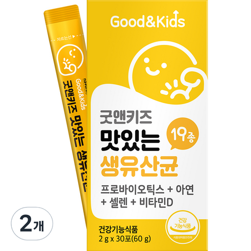 내츄럴플러스 굿앤키즈 맛있는 생유산균 30포, 60g, 2개