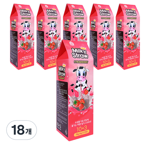 홈앤키즈 밀키 스트로우 딸기맛, 78g, 234개