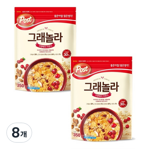 포스트 그래놀라 크랜베리 아몬드 시리얼, 350g, 8개