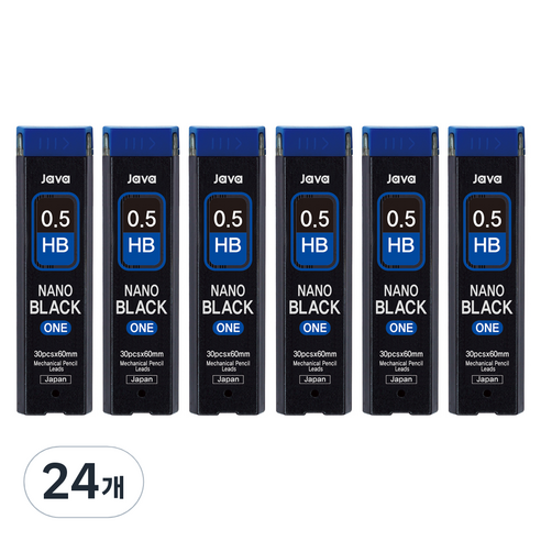 자바펜 나노블랙 ONE 샤프심 HB, 0.5mm, 24개