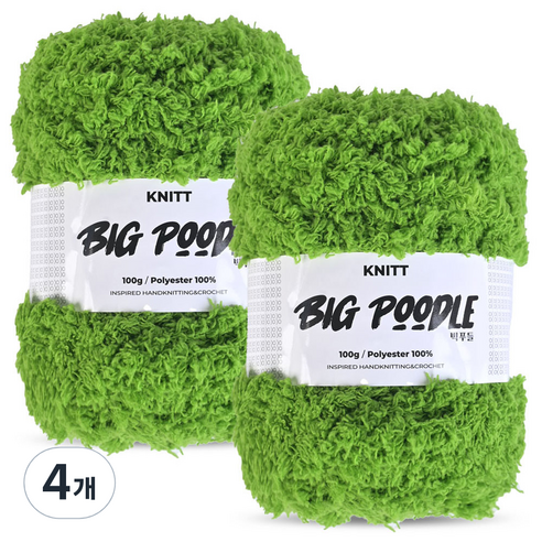 니뜨 빅푸들 뜨개실 100g, 30 잔디그린, 4개