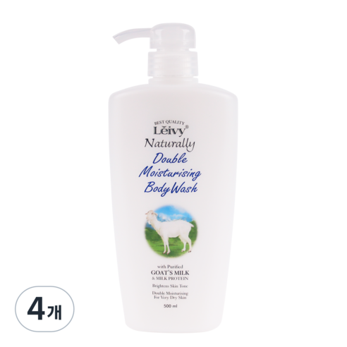 Leivy 산양유 바디워시 플로럴 코튼향, 500ml, 4개