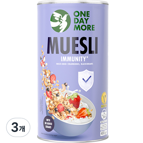 원데이모어 뮤즐리 딸기 블랙커런트, 400g, 3개