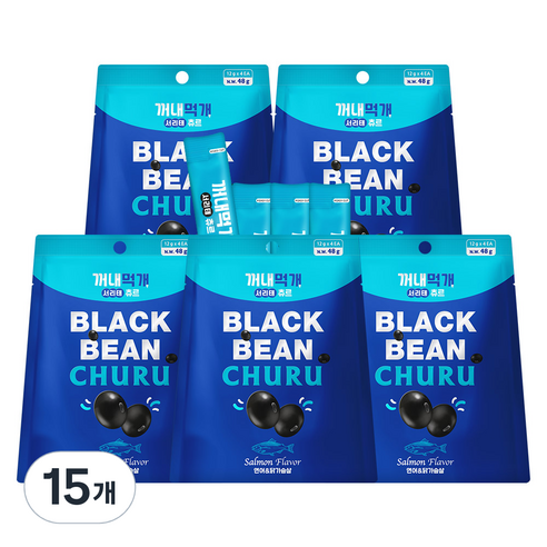 꺼내먹개 강아지 서리태 츄르 48g, 연어 + 닭가슴살 혼합맛, 15개