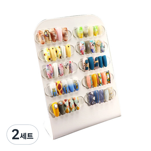 메탈 자석아트판 + 자석팁 10p 세트, 자석아트판(화이트), 2세트