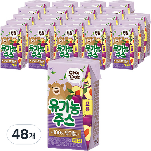아이꼬야 유아용 유기농 주스, 프룬, 120ml, 48개