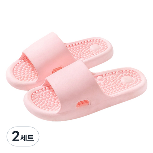 언헤브 뉴 컬러 지압 슬리퍼 230, 01 핑크, 2세트