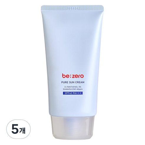 더마팩토리 비제로 퓨어 선크림 SPF42 PA+++, 5개, 80g