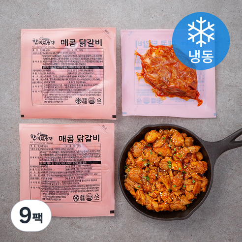 전자레인지  한품 매콤닭갈비 (냉동), 150g, 9팩