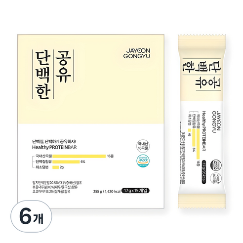 자연공유 단백한 공유 크런치, 255g, 6개