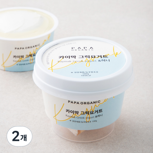 파파오가닉 카이막 그릭요거트 100g + 리얼허니 20g, 120g, 2개