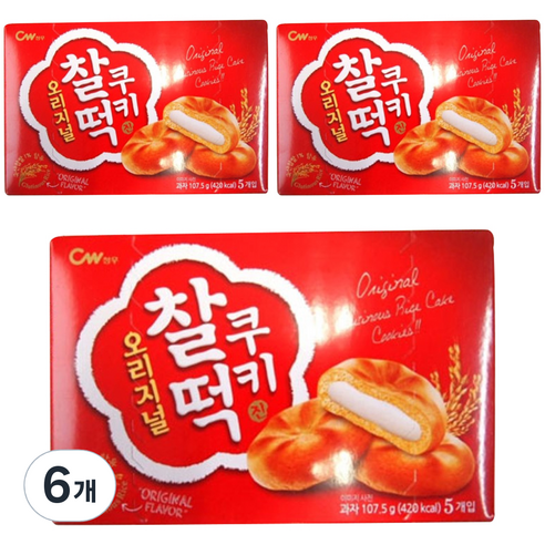 청우식품 찰떡쿠키오리지널 5입, 107.5g, 6개