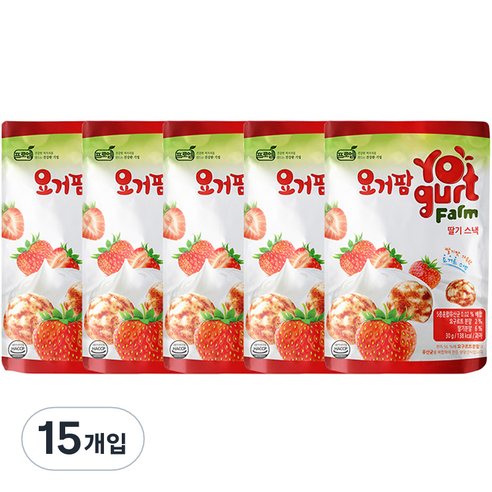 프로엠 요거팜 쌀로 만든 스낵 30g, 딸기맛, 15개
