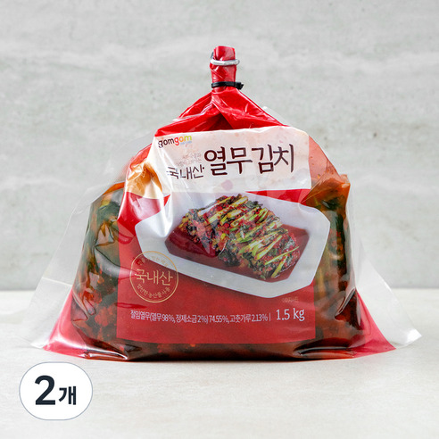 곰곰 국내산 열무 김치, 1.5kg, 2개