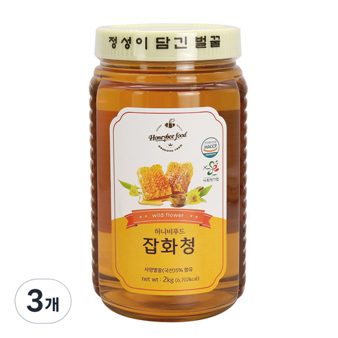 허니비푸드 잡화청, 3개, 2kg