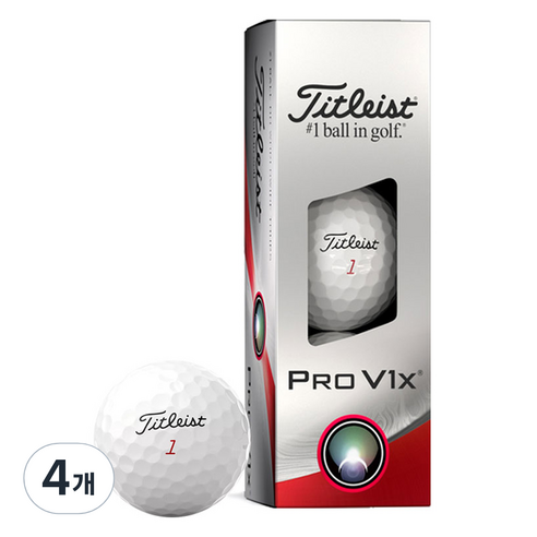 타이틀리스트 PRO V1X 골프공 4피스, 화이트, 3개입, 4개