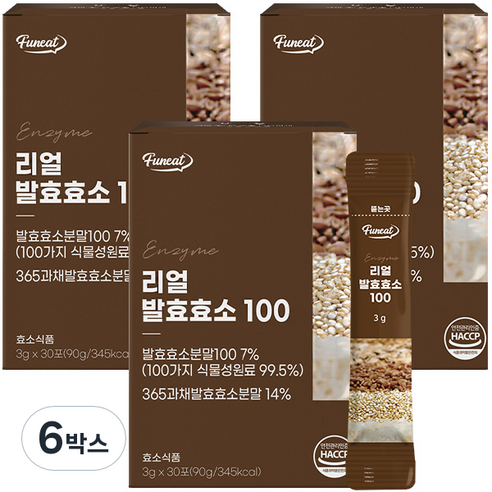 퍼니트 리얼 발효 효소 100 30포, 6박스, 90g