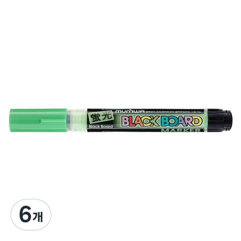 문화연필 블랙보드마카, 초록, 6개