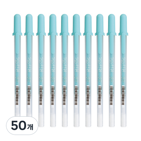 SAKURA 겔리롤 수플레 젤잉크펜 0.8mm, 그린, 50개