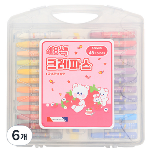 모닝글로리 크레파스 핑크, 6개, 48색