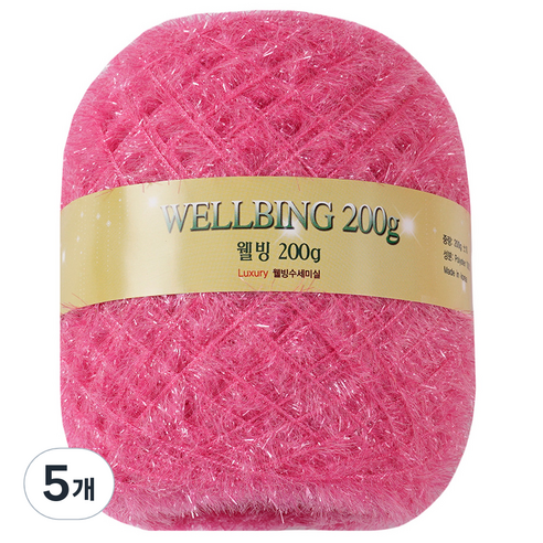 연일섬유 웰빙수세미 콘사 뜨개실 200g, 06핑크, 5개