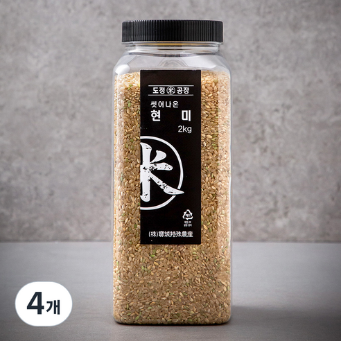도정공장 씻어나온 현미, 2kg, 4개