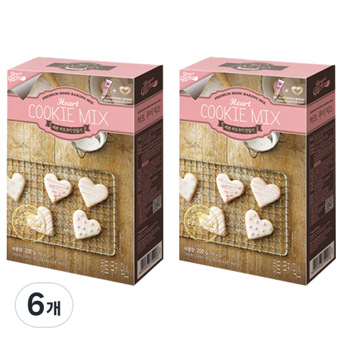 브레드가든 하트쿠키믹스, 200g, 6개