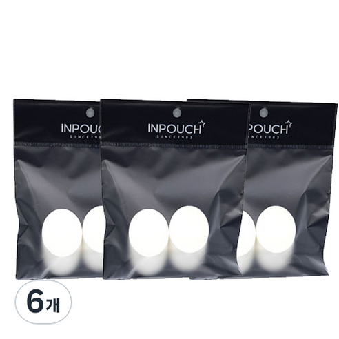 인파우치 사선 라텍스퍼프 대 2p, 화이트, 6개