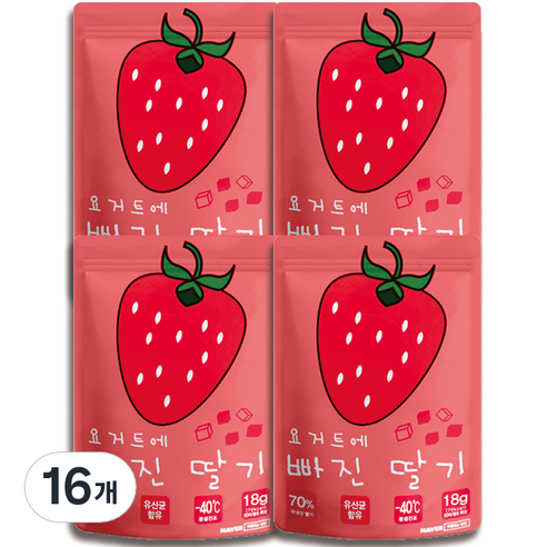요거트에 빠진 딸기 과자 18g, 16개, 딸기 + 요거트 혼합맛