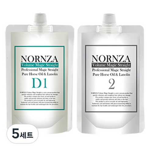 노른자 볼륨 매직 스트레이트 파마약 D200 손상모발용, 200g, 5개