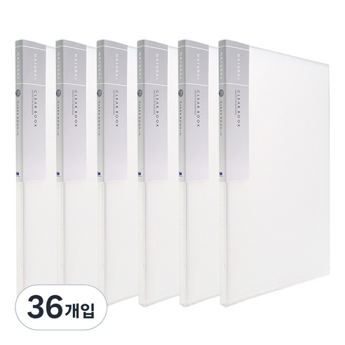 희망사무포인트 내지 고정형 내추럴 크리어 화일 10매, 흰색, 36개입