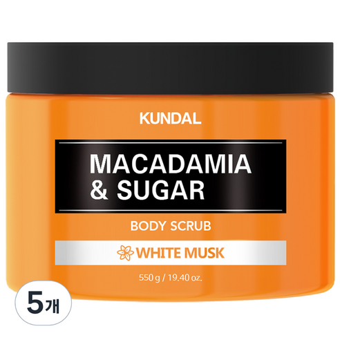 쿤달 슈가 바디 스크럽 화이트머스크향, 550g, 5개