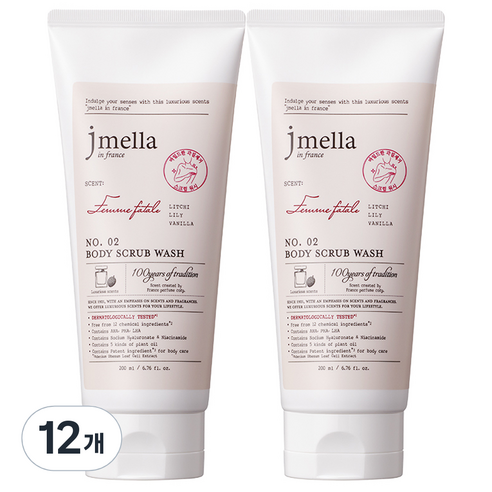 제이멜라 인 프랑스 팜므파탈 바디 스크럽 워시, 200ml, 12개