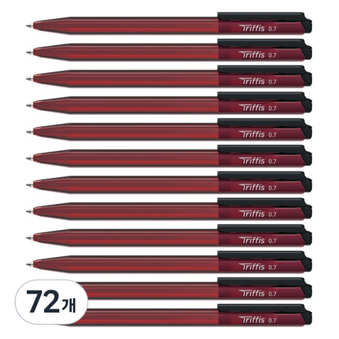 모나미 트리피스 볼펜 0.7mm, 적색, 72개
