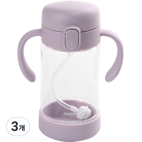 데일리라이크 봉봉 빨대컵 ver 2, 02 라벤더, 3개, 300ml