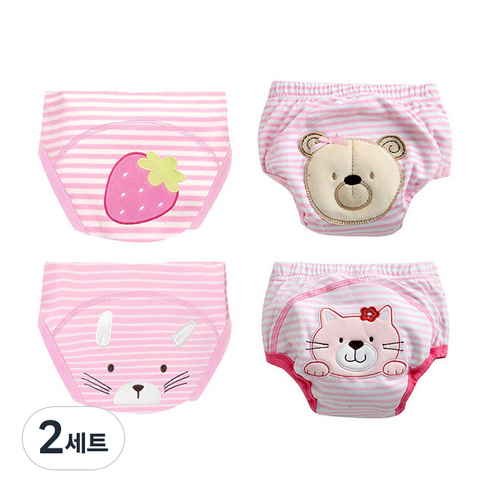 엠케이 순면 배변훈련팬티 4종 세트 여아, 랜덤 발송, 2세트