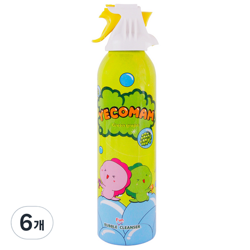 예꼬맘 버블펀 촉감목욕놀이 바디클렌저 청포도향, 200ml, 6개