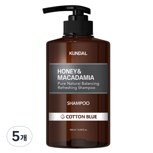쿤달 네이처샴푸 코튼블루향, 500ml, 5개