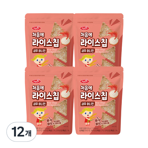 베베스트 처음에 바삭바삭 라이스칩 30g, 새우어니언, 12개
