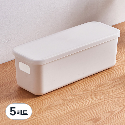 비투윈 편리한 기타 수납 정리용품 + 뚜껑 세트, 화이트2, 5세트