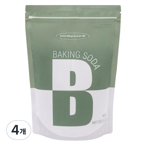 비즐리 베이킹소다 프리미엄 세제, 1kg, 4개