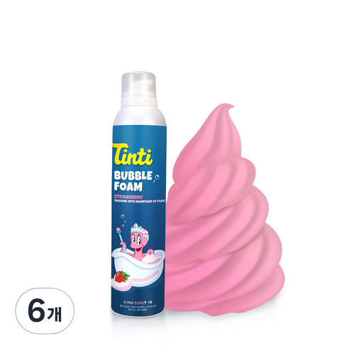 틴티 유아용 버블폼 클렌저 딸기향, 200ml, 6개