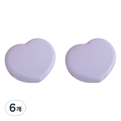 헬씨닷 칼라 하트 렌즈통, 퍼플, 6개