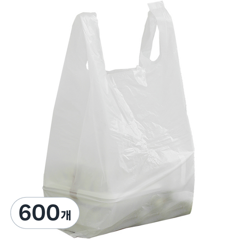 [국내생산] 유백 손잡이형 비닐봉투, 5L, 600개