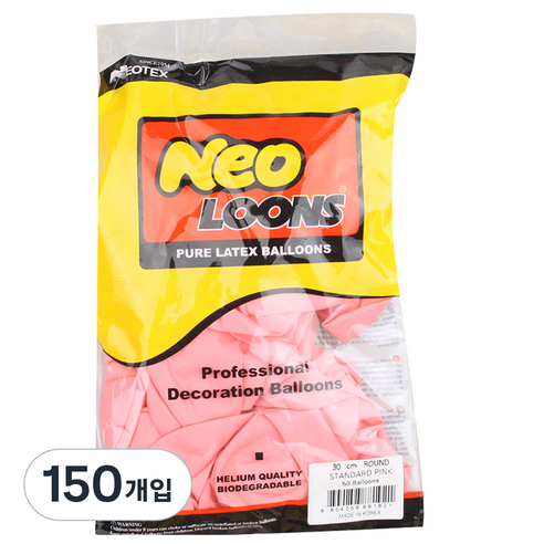 네오룬스 라운드풍선 30cm, 스탠다드 핑크, 3개