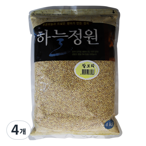 청그루 하늘정원 찰 보리쌀, 4kg, 4개
