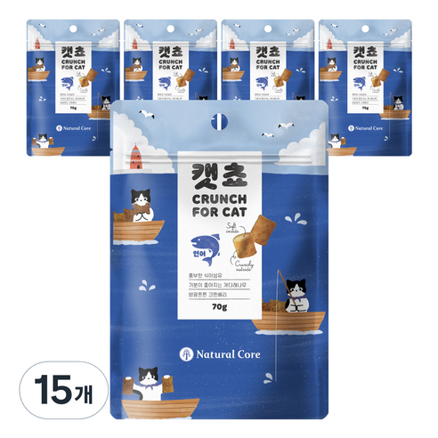네츄럴코어 캣쵸 고양이간식 70g, 연어맛, 15개