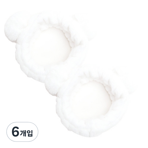 더자카 포인트팬더 헤어밴드, 화이트, 6개