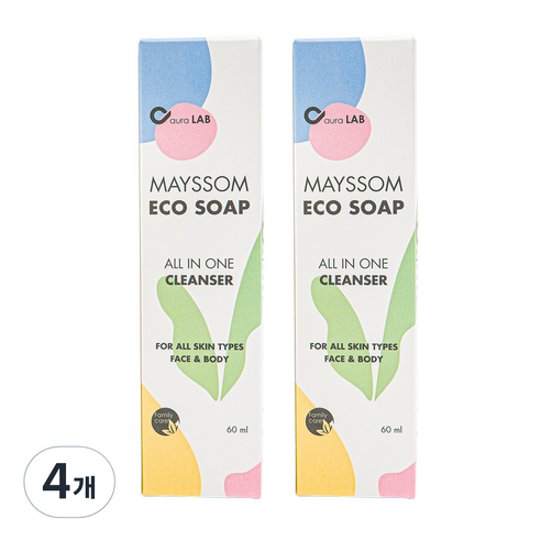 MAYSSOM 메이썸 에코솝 클렌징폼, 60ml, 4개