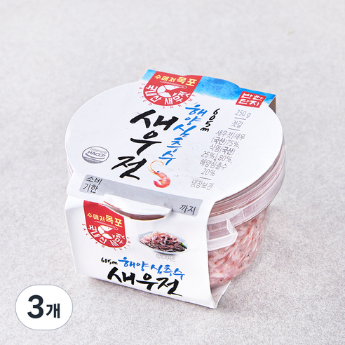 반찬단지 해양 심층수 새우젓, 250g, 3개